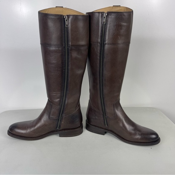 FRYE Jayden Button Tall Riding Boots Brown Leather Women's Size 8.5B - Picture 7 of 13
